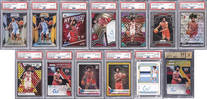 2019/20 Panini Assorted Brands Coby White PSA/BGS GEM MINT Graded Rookie Card Collection (51 Different) Featuring Serial Numbered & Signed Examples!